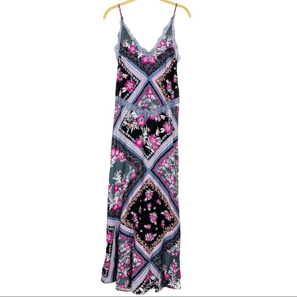 Free People Stevie Graphite Combo Maxi Dress XS - Picture 2 of 7